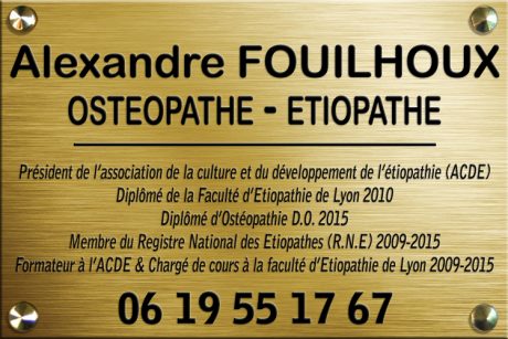 Alexandre Fouilhoux - etiopathe Saint Maximin La Sainte Baume - Brignoles - Plaque 750